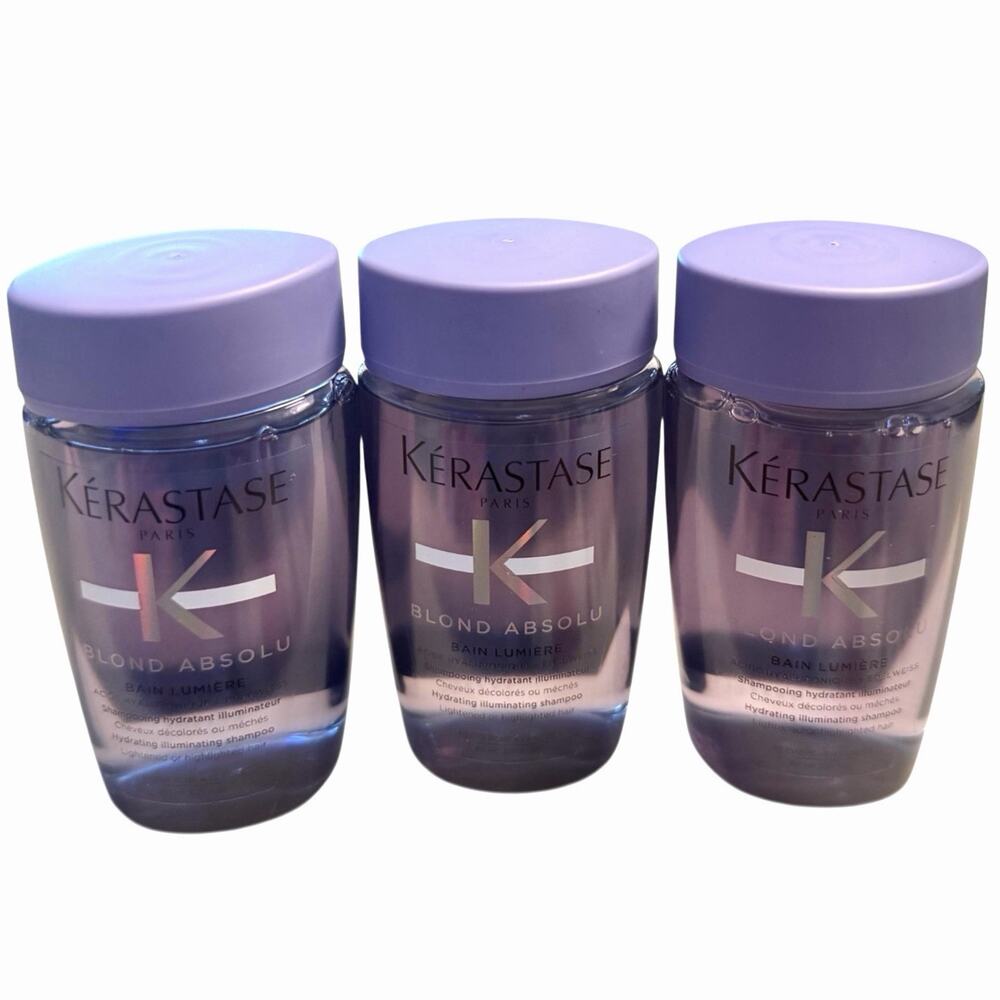 Lot of 3 Kerastase Blond Absolu Bain Lumiere Shampoo 80ml Travel Size Brand New